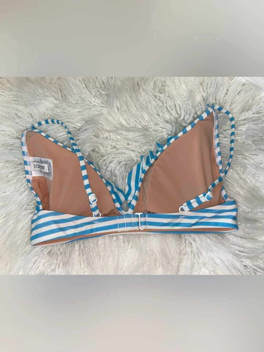 J. Crew Blue & White Striped Bralette Bikini Top